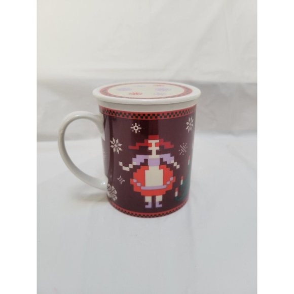 Department 56 Christmas YULETIDE CAROLS Coffee Tea Mug with Cover/Coaster Japan - Picture 4 of 13